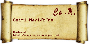 Csiri Marióra névjegykártya